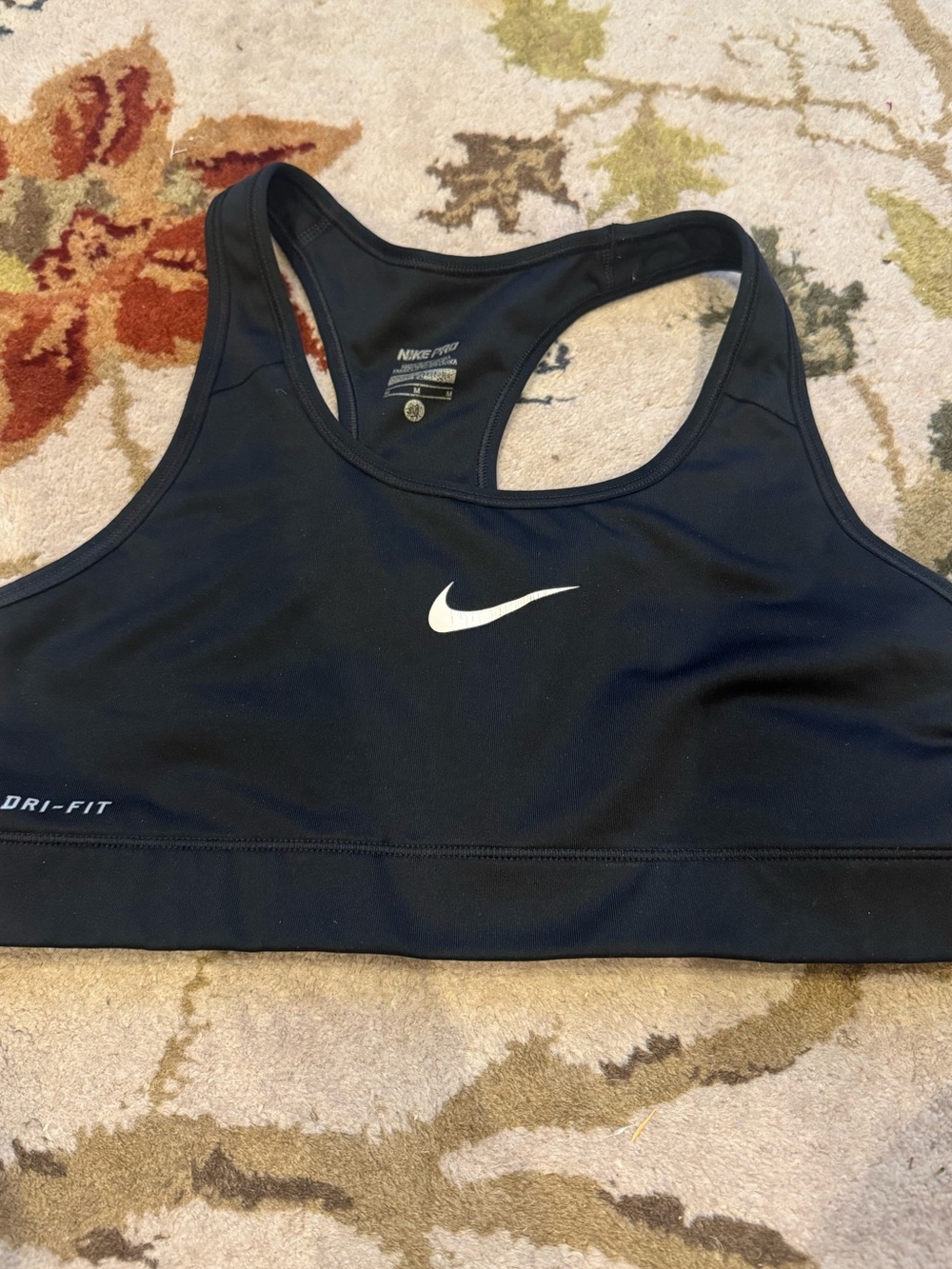 Nike Women's Dri-FIT Black Sports Bra - Supportive Racerback Medium